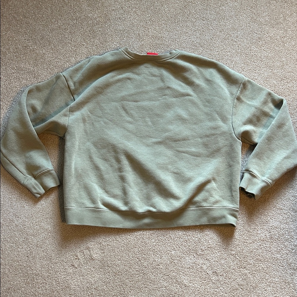 Nike Crewneck Sweatshirt in Olive Green with Black Logo - Picture 2 of 2